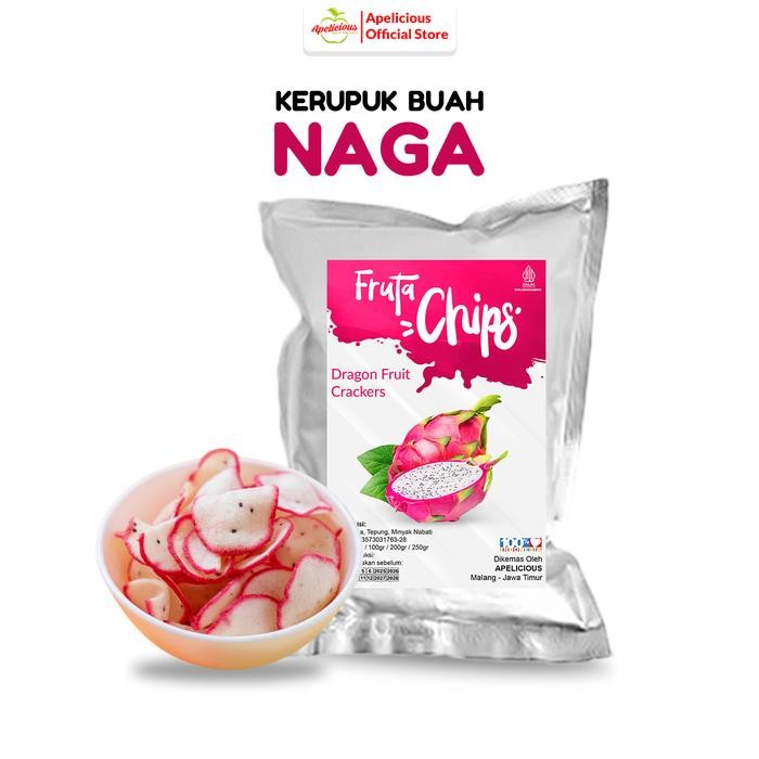 

New Apelicious Kerupuk Buah Naga 50gr - Food Krupuk Snacks Manis