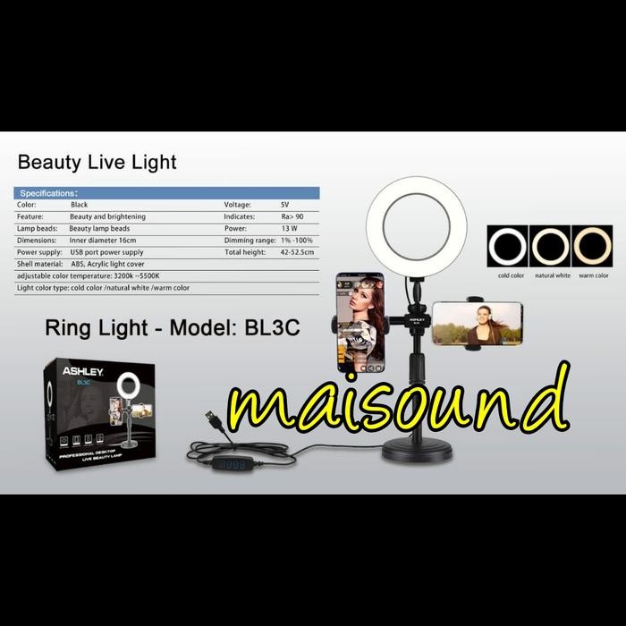 DISKON RING LIGHT LAMPU SELFIE VLOG VLOGGER STANDING LIGHTING BULAT MEJA