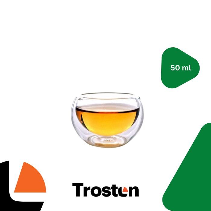 FCR0  Double Wall Glass Tea / Coffee Cup 50 Ml - Cangkir Kaca Teh Kopi