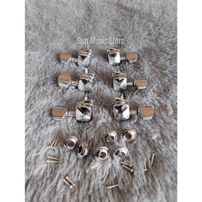 Dryer Gitar Akustik Folk Kotak Kaleng Chrome - Tuning Drayer Gitar Akustik Elektrik String Kaleng