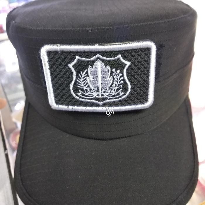 Topi komando satpam coklat velcro