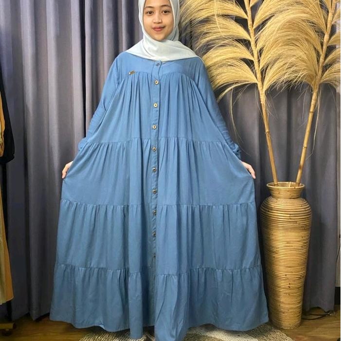New SyifaZakia- Shafiya Maxi Dress Bahan Rayon Twill Premium Kancing Gamis