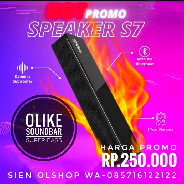 Terlaris SOUNDBAR SPEAKER OLIKE S7 SUPER BASS STEREO BEST DESIGN SALE