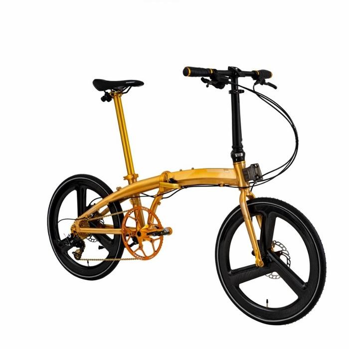 Sepeda Lipat Element Ecosmo 11 Gold Carbon Spesial Edition - Free Helm
