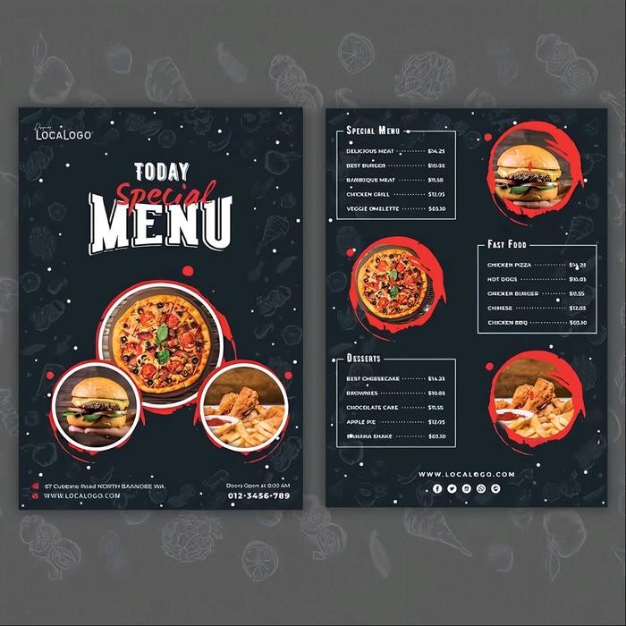 New cetak menu makanan ukuran a4 + laminating
