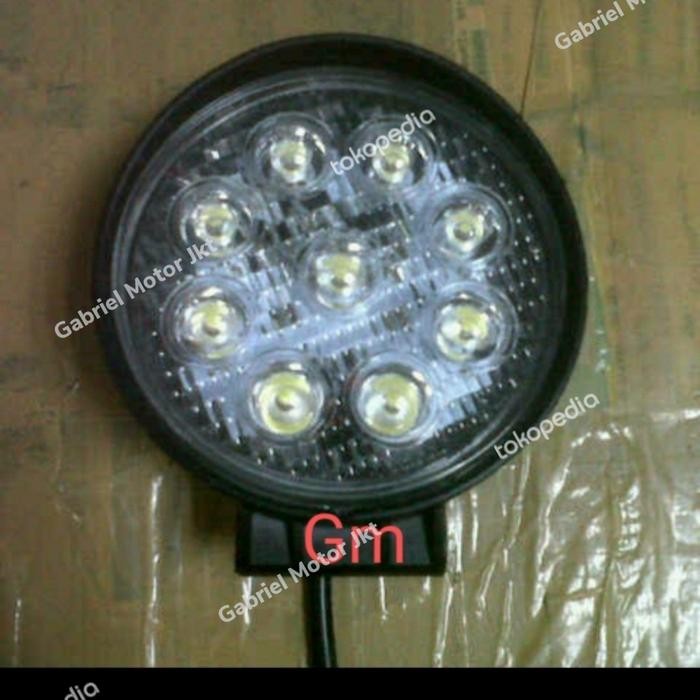 Jual Lampu Sorot Led 9 Titik Bulat 12-24Volt Taiwan 27 Watt White
