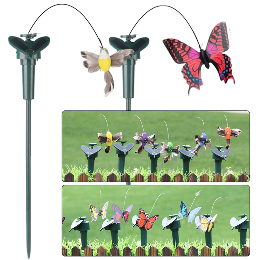 Solar Powered Flying Wobble Solar Garden Dancing Ornament Solar Flying Butterfly Decor Butterfly