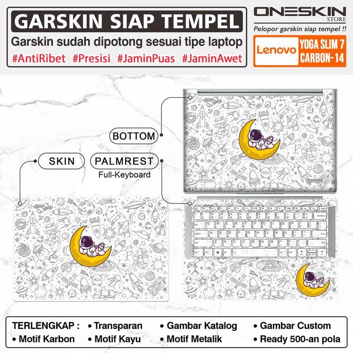 Precut Garskin Sticker Laptop Skin Perfect Fit Kompatibel untuk Lenovo Yoga Slim 7 7i Carbon-14