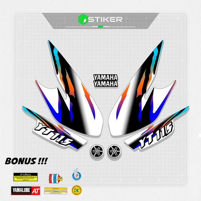 SIAPKIRIM STRIPING STICKER STOCK DECAL STIKER YAMAHA YT 115 TAHUN 1993 / STIKER TANGKI / LISS YT /