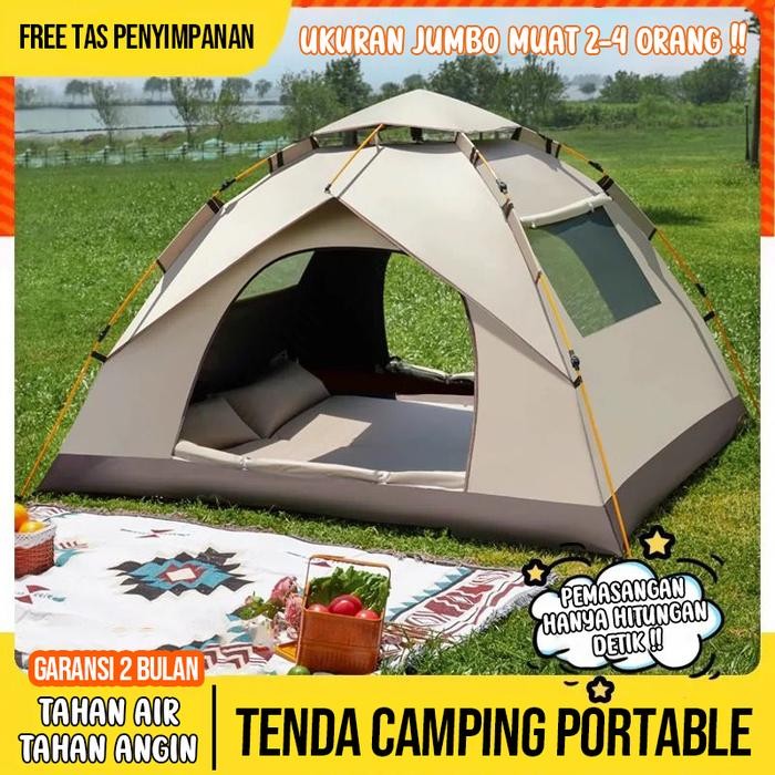Tenda Camping Automatis Jumbo Outdoor Portable Waterproof Camping Tent FREE TAS PENYIMPANAN