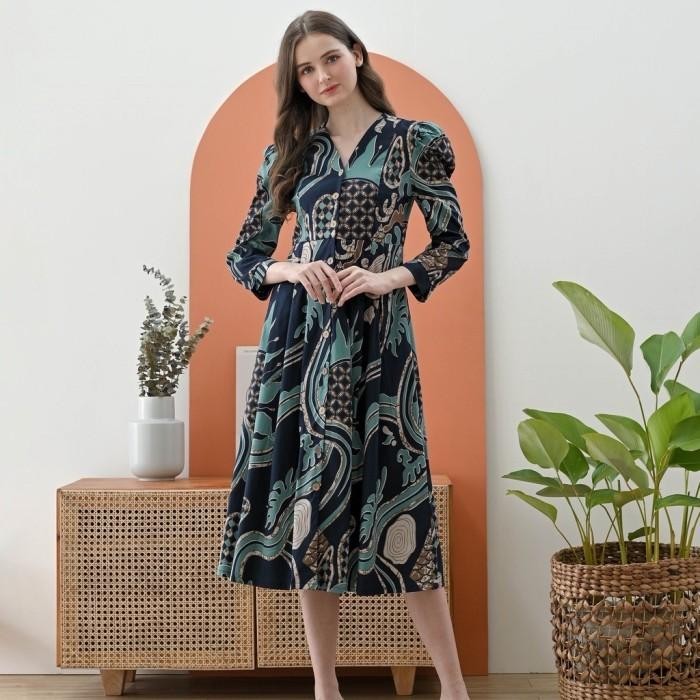 Selly Dres #258Ayu #Long Dres Batik #Dres Batik #Batik Wanita