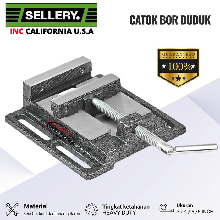 Catok Bor Duduk 5 Inch Sellery U.S.A. Ragum Bor Bais Catok Ceper Bench Vise Drill