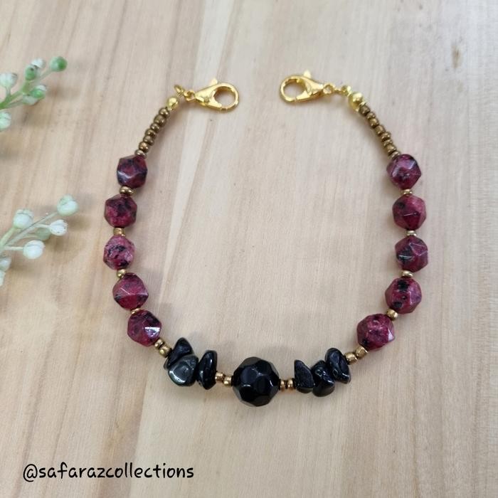 de68- Konektor Hijab Batu Pecah Batu Alam Manik Pasir