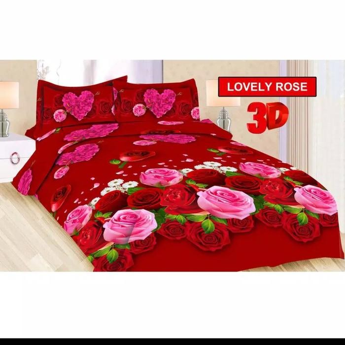 sprei bonita single 120x200 motif Lovely Rose