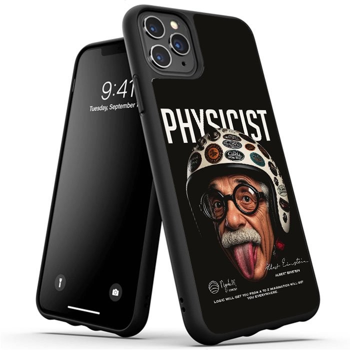 Hybrid Case Casing Custom iPhone 17 16 16e 15 14 13 12 11 Pro Max Plus Air Mini XR Einstein Retro Re