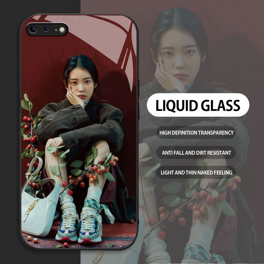 Tempered Glass case For Apple iPhone 6 6S 7 8 Plus SE2020 se2022 kasing Handphone  Pola IU dari Kore