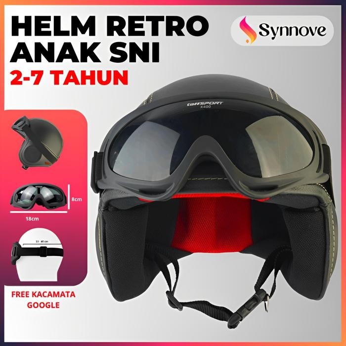 ASLI Helm Anak Perempuan Pororo Retro Classic Helm Anak Laki Laki Helm Anak 2 Tahun 3 Tahun Helm