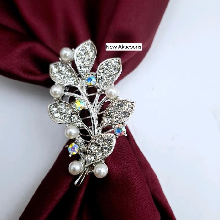 ORIGINAL Bros Ring Cincin Hijab Syal Kerudung Segi Empat Mewah Muslim Wanita READY STOCK