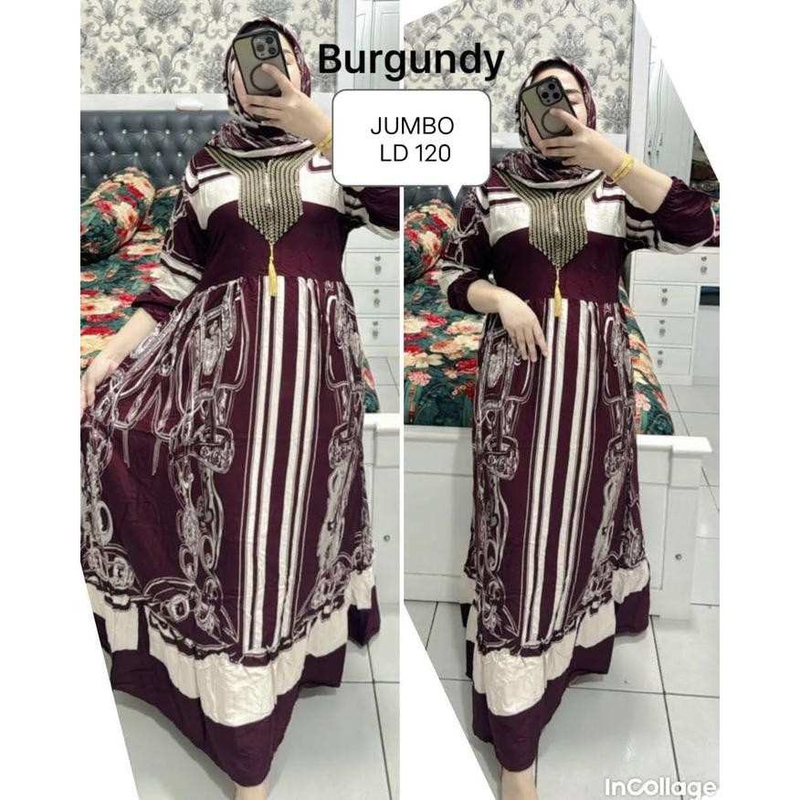 KirimCpT- Baju Gamis Wanita Renda Laskiya Hijab Bahan Katun Rayon Adem & Ringan Standar & Jumbo