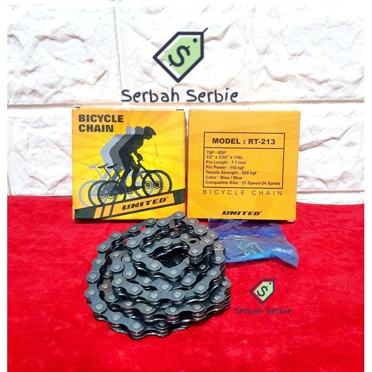 RANTAI SEPEDA 6 7 8 9 MULTI SPEED ABU HITAM GOLD EMAS 116 LINK HV 408 MTB R LIPAT BICYCLE AIN