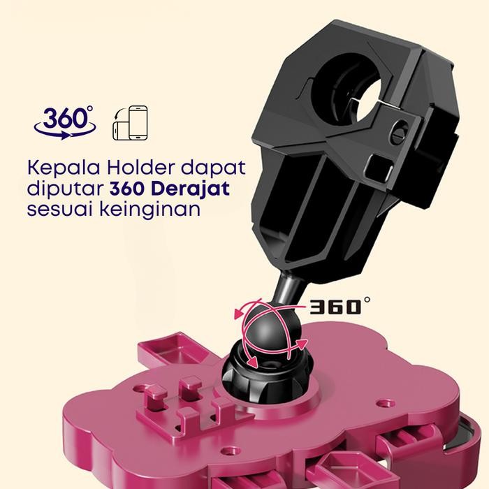 Holder Hp Motor Spion Stang Motif Karakter Lucu Keren Holder Hp Karakter Bebek Beruang Kucing Stand