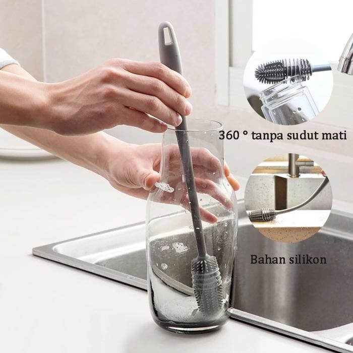 SIKAT BOTOL SUSU GELAS SILIKON GAGANG PANJANG SIKAT BOTOL SILIKON SIKAT BOTOL SILIKON GAGANG PANJANG