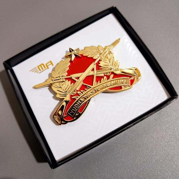 ASLI EMBLEM BARET INFANTERI TERBARU FULL LOGAM BREVET BRIVET INFANTERI DASAR CAT MERAH PIN READY