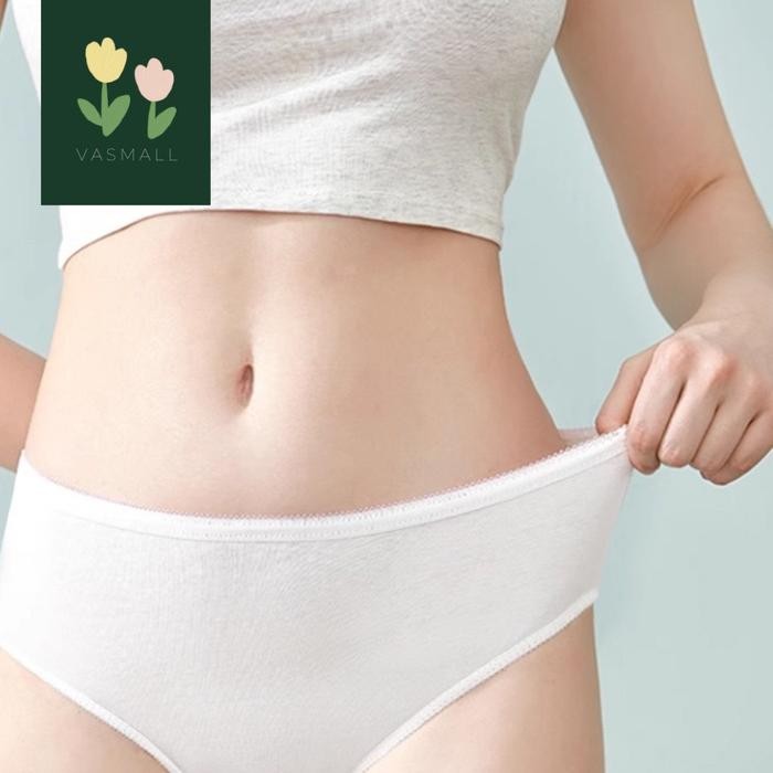 VASMALL - [ ISI 5 PCS ] CELANA DALAM SEKALI PAKAI WANITA ISI 5 PCS CELANA DALAM DISPOSABLE