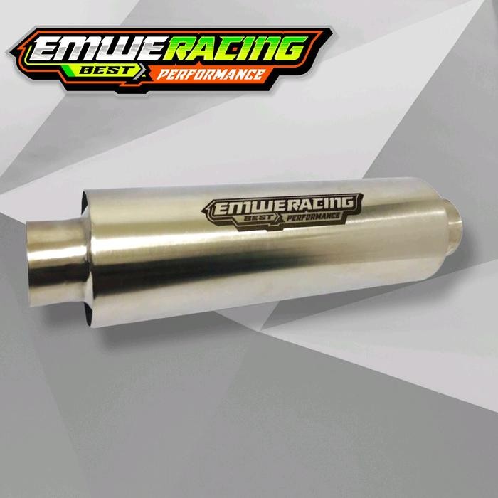 Resonator Emwe Racing Mobil Manual Matic Full Stenlis Mesin Knalpot Motorcycle Peredam Tbk
