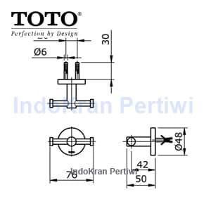 03h2- Toto Tx704Aes - Double Robe Hook- Gantungan Baju