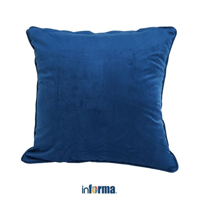 DISKON INFORMA SARUNG BANTAL SOFA 55X55 CM VELVET POSEIDON - BIRU