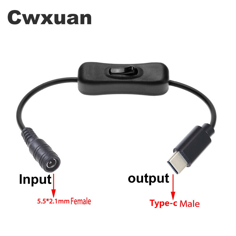 Dc5.5 X 2.1 Mm Female Jack To Type-C Usb 3.1 Male Plug Dc Power Connector Adapter Dc To Type C Male