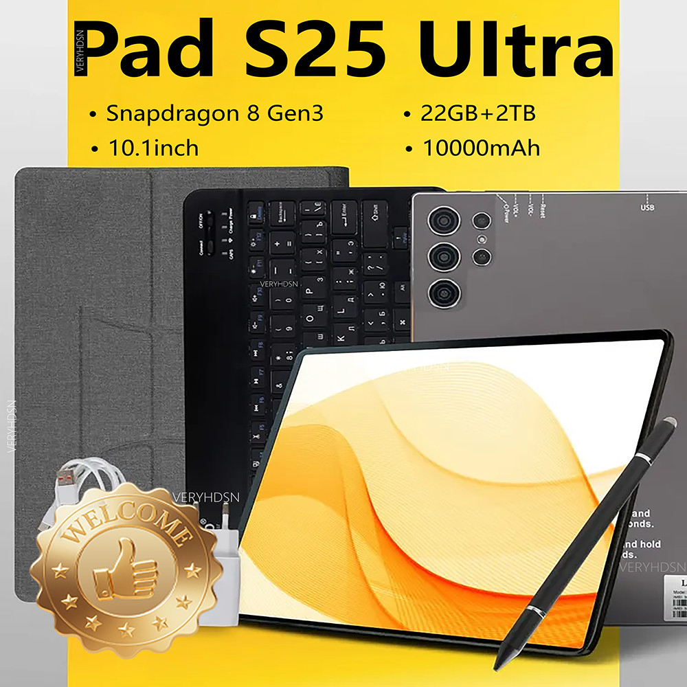 2025 Original S25 Uitra Tablet Android 15 Tablette 10.1Inch Tablet Pc 22Gb+2T 5G Dual Sim Card