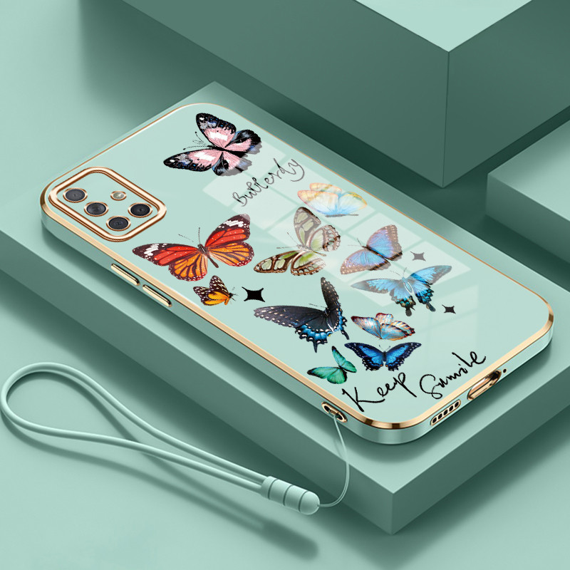 Casing Untuk Samsung Galaxy A71 Case Casing HP Softcase Tali gantungan berlapis silikon mewah Kasing