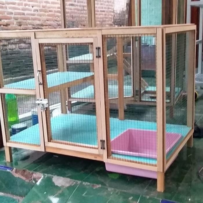 kandang kucing bahn kayu mahoni