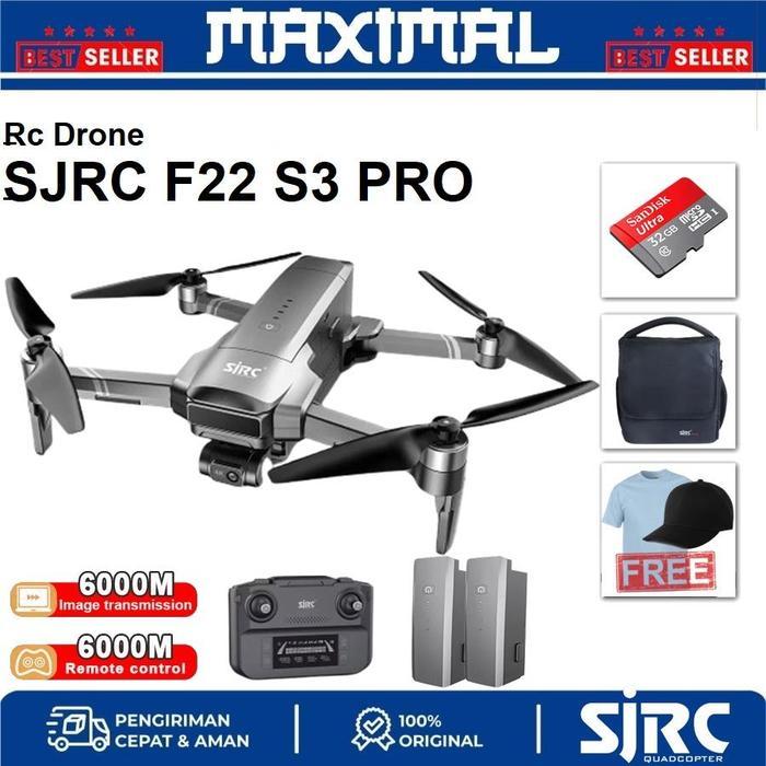 DRONE SJRC F11S 4K PRO+ 6KM GPS 2AXIS GIMBAL 4K KAMERA VERSI BARU UPGRADE SJRC F11S 4K PRO 3KM FREE
