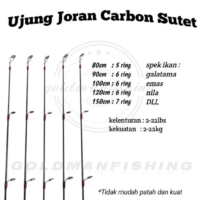 UJUNG JORAN CARBON SUTET KAKU 6-7MM 75-150CM