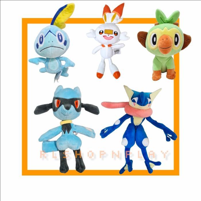 Mainan Boneka Pokemon Pikachu Riolu Scorbunny Greninja Grookey Sobble