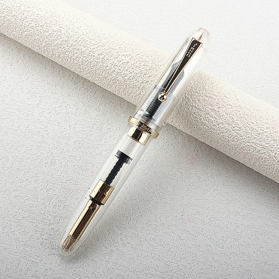 Luxury JinHao 9019 Dadao Fountain Pen Acrylic Transparent Spin Pen 40MM Nib Stationery Office School