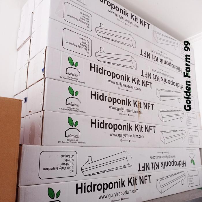 DISKON Golden Farm 99 Paket Hidroponik NFT Kit Gully Trapesium 5 Set Gully 30 Netpot Harga