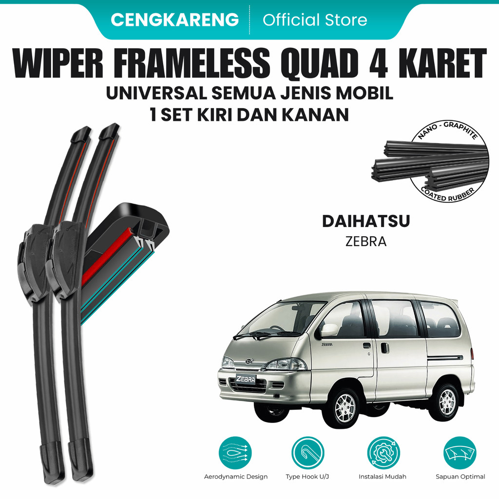 Wiper Daihatsu Zebra Quad Kaca Depan Mobil