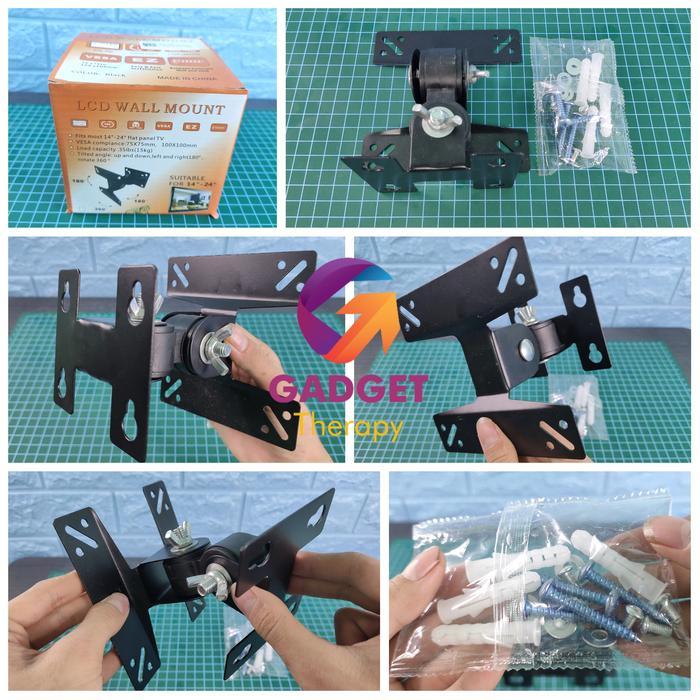 NEW Bracket Dinding Monitor PC Telescopic TV LCD 15 18 24 27 32 35 Inch