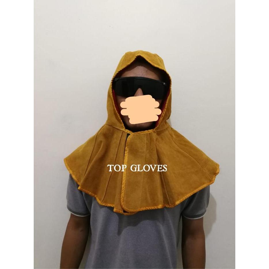Topi Safety Kulit - Leather Welding Cap - Welding Hood - Kerpus Proyek