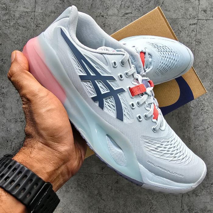 Sepatu Tenis Wanita Asics Shoes Gel-Resolution X Women - Sky / Grey Blue