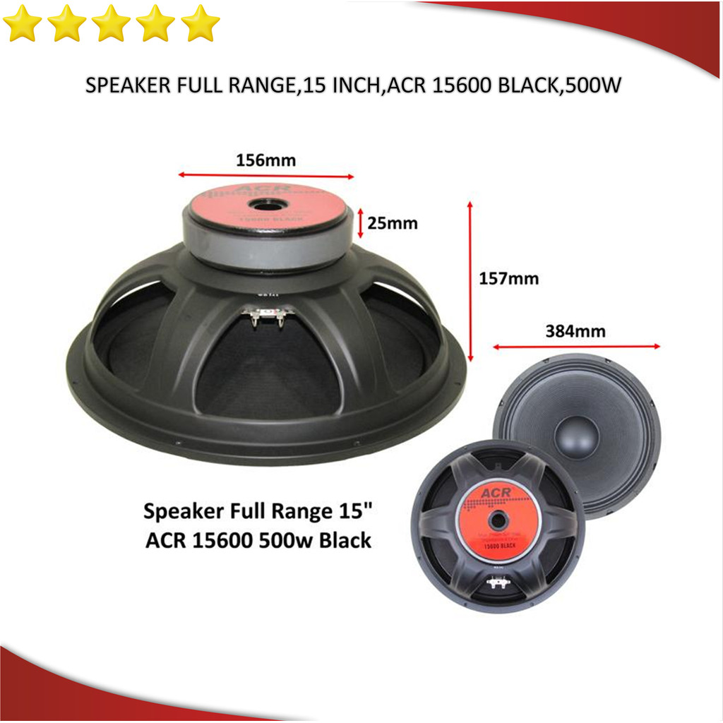 Speaker fullrange 15 inch ACR 15600 black
