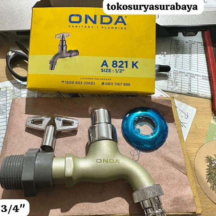 KRAN KUNCI ONDA 3/4" ( Kran onda + sok kran)