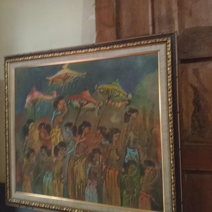 Hot Sale! Lukisan Antique Suasana Pasar Bali