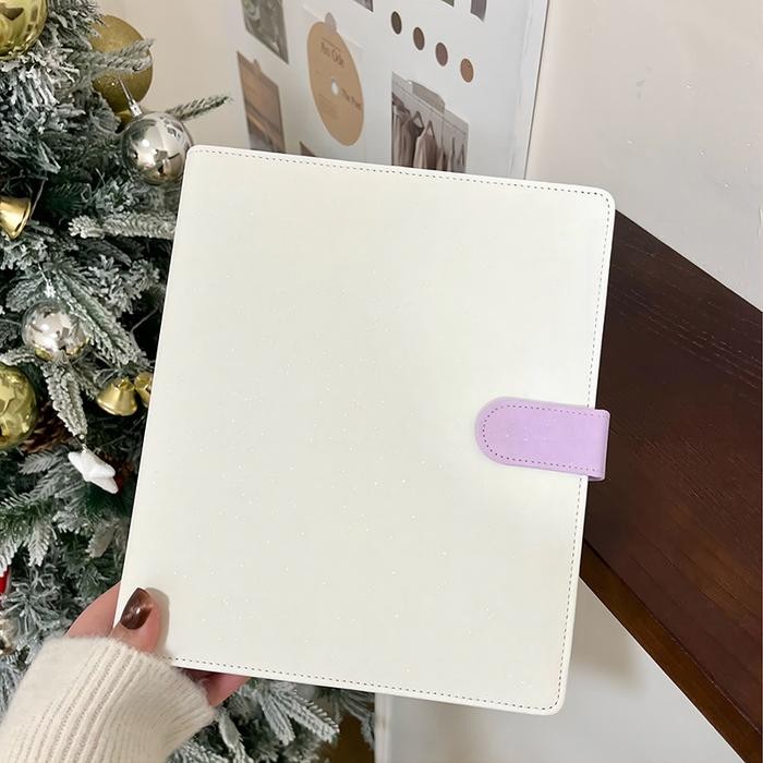 

A5 White Colorful Binder widening Photo Card Collection Book 2.5CM Ring Postcard Organizer Diary