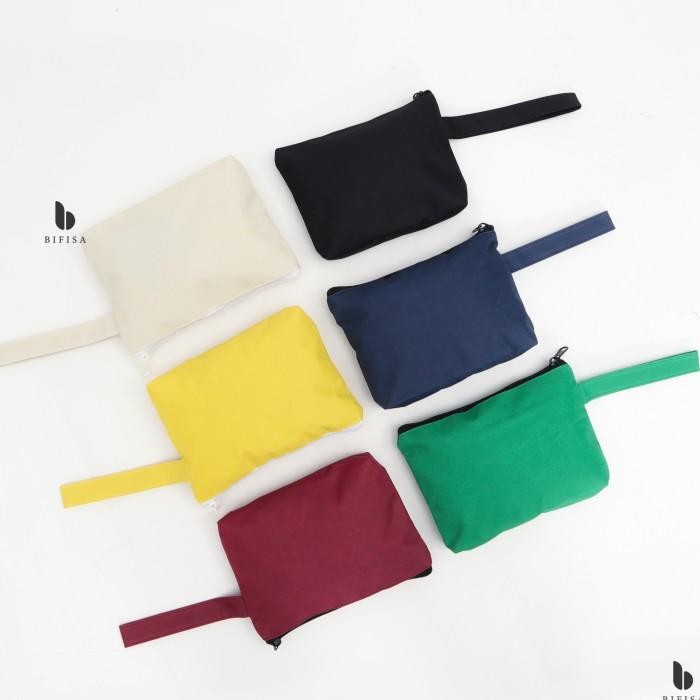 

Pouch Semi Kanvas Waterproof Polos Tempat Pensil Custom