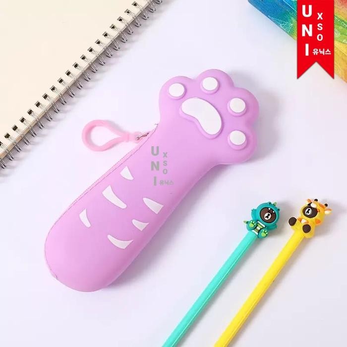 

Unixso Kotak Pensil Kucing / Silicone Cat Paw / Dompet Koin Silicon Anti Air / Waterproof